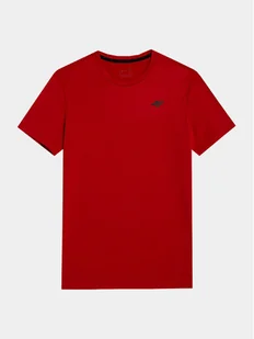 4F T-Shirt 4FWSS24TFTSM598 Czerwony Regular Fit - Koszulki sportowe męskie - miniaturka - grafika 1