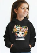 Bluzy dla dziewczynek - Bluza z kotem dla dziewczynki kotek8 - miniaturka - grafika 1