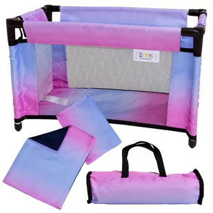 Duże łóżeczko dla lalek turystyczne kojec + TORBA POŚĆIEL ZESTAW 52 cm Doris - Lalki dla dziewczynek - miniaturka - grafika 1