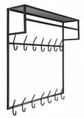 Wieszaki i stojaki - Duży wieszak ścienny z półką czarny - miniaturka - grafika 1
