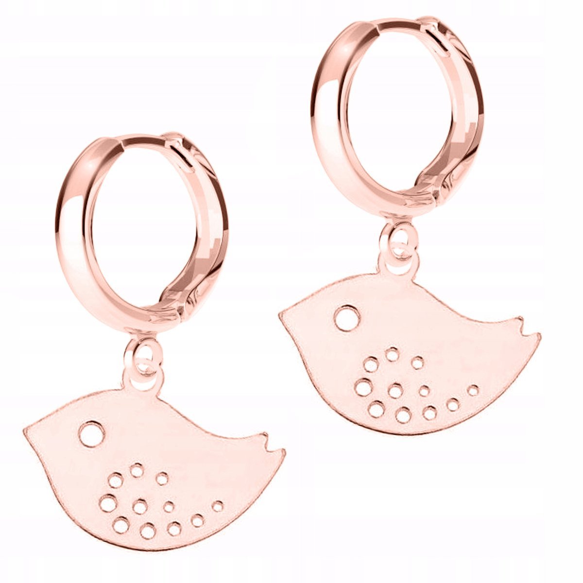 Kolczyki Pozłacane Ażurowe Ptaki Ptaszki Jaskółki Bird Jaskółka SREBRO 925