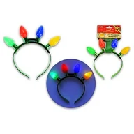 Ozdoby bożonarodzeniowe - Opaska na głowę z 4 LED lampkami kolorowa - miniaturka - grafika 1