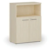 Szafy biurowe - Szafa biurowa kombinowana PRIMO WOOD, 1087 x 800 x 420 mm, brzoza - miniaturka - grafika 1