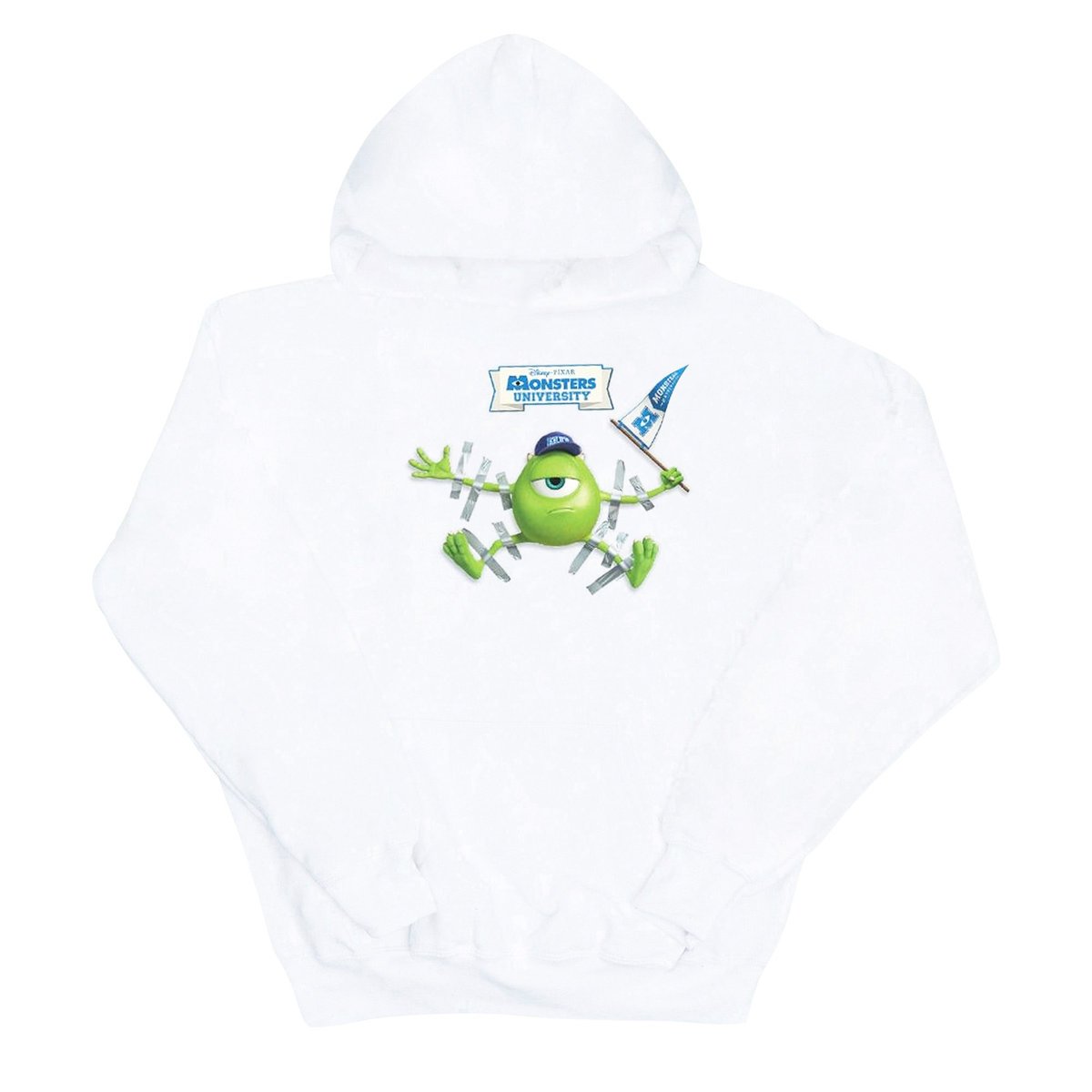 Disney Damska Bluza Z Kapturem Monsters University Taped Mike (XL 8,5-9 / Ciepły Biały)