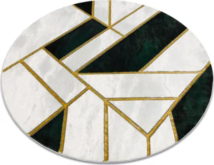 Dywan EMERALD ekskluzywny 1015 koło - glamour, stylowy marmur, geometryczny butelkowa zieleń / złoty zielony koło 200 cm - Dywany - miniaturka - grafika 1