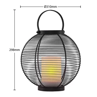 Lindby Mairuna latarnia solarna LED czarna 30,8 cm - Lampy ogrodowe - miniaturka - grafika 2