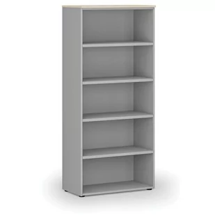Regał biurowy PRIMO GRAY, 1781 x 800 x 420 mm, szary/brzoza - Regały biurowe - miniaturka - grafika 1