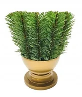 Sztuczne kwiaty - PODKŁAD SZTUCZNY cement gąbka z gałązkami wysoka donica na nóżce stroik 18 - miniaturka - grafika 1