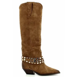 Rude kowbojki zamszowe na niskim obcasie CARINII - Carinii - Kozaki damskie - miniaturka - grafika 1