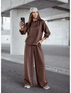 Komplety damskie - Komplet dresowy z wiskozy bluza i spodnie MAXIS - cappuccino - miniaturka - grafika 1