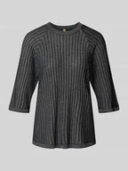 Swetry damskie - Sweter z dzianiny z prążkowanymi wykończeniami model ‘VIOLETTA’ - miniaturka - grafika 1