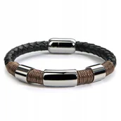 Bransolety męskie - BETLEWSKI bransoletka skórzana męska tuby zapięcie - miniaturka - grafika 1