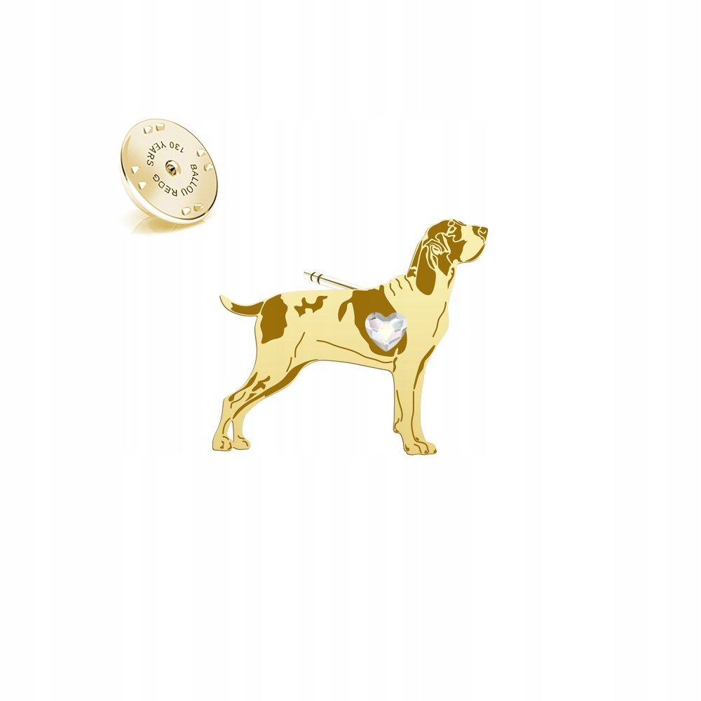 Wpinka Złota z psem Bracco Italiano SREBRO 925 Prezent Kobieta DEDYKACJA