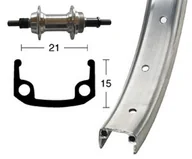 Piasty rowerowe - Diverse Diverse Aluminiowa obręcz H Bike 26 x 1,9 cala z piastą do przykręcania, silver  2021 Piasty miejskie i trekkingowe 2142069200 - miniaturka - grafika 1