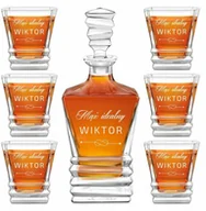 Karafki - Karafka geometric z 6 szklankami i grawerem dla męża - miniaturka - grafika 1