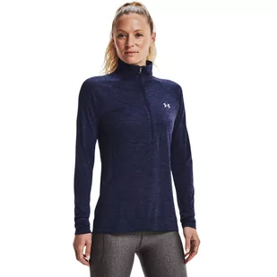 Damska bluza treningowa nierozpinana bez kaptura UNDER ARMOUR Tech 1/2 Zip - Twist - granatowa - Bluzy sportowe damskie - miniaturka - grafika 1