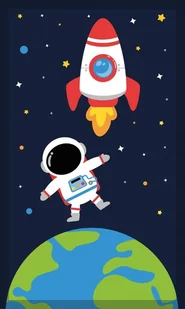 Ręczniczek do przedszkola 30x50 Kids granatowy kosmos bawełniany 350g/m2 - Okrycia kąpielowe dla dzieci - miniaturka - grafika 1