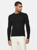 Swetry męskie - Calvin Klein Sweter K10K113031 Czarny Regular Fit - miniaturka - grafika 1