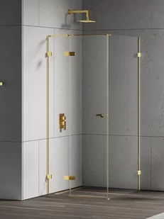 New Trendy Złota kabina prysznicowa 90x110 lewa EXK-4699 Eventa Gold Shine - Kabiny prysznicowe - miniaturka - grafika 1