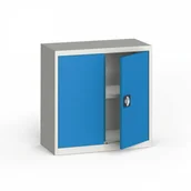 Szafy biurowe - KOVONA Szafa metalowa, 800 x 800 x 400 mm, 1 półka, szara/niebieska C37870.2.B5.24B2B - miniaturka - grafika 1