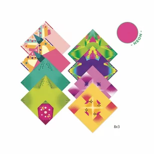 Origami Tropiki neonowe Djeco - Prace ręczne dla dzieci - miniaturka - grafika 1