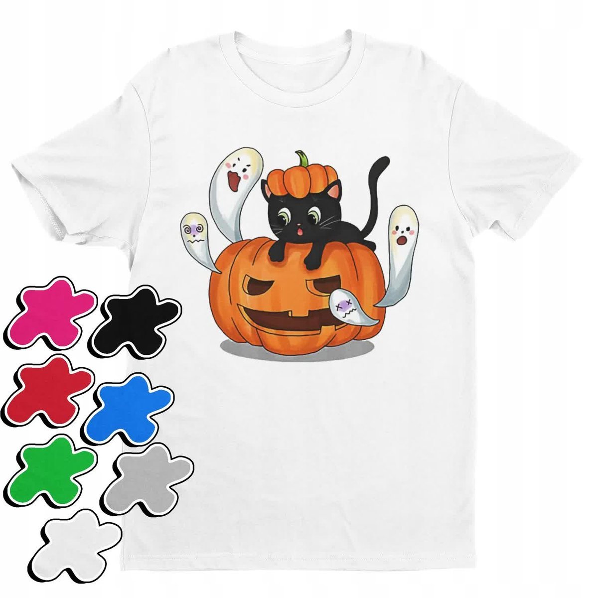 Koszulka T-Shirt Dziecięca Z Nadrukiem Halloween Prezent -M 134-140