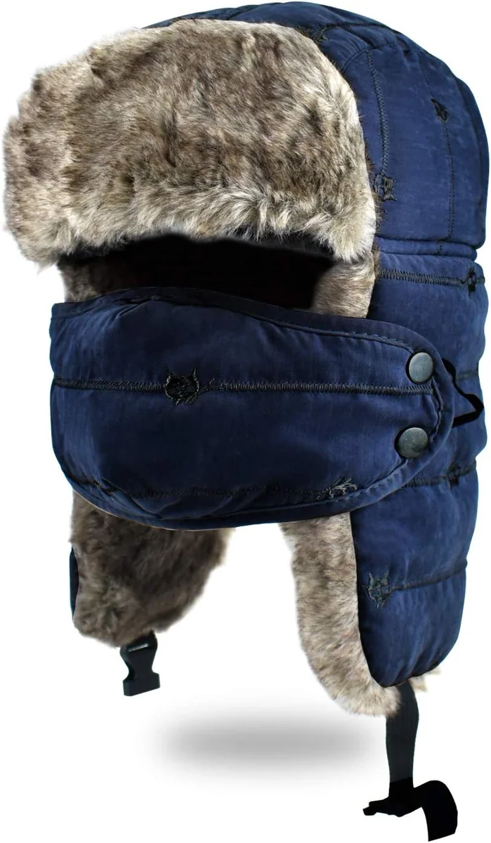 CZAPKA ZIMOWA USZANKA OCHRONNA LOTNICKA CIEPŁA UNISEX KLAPKI NA USZY MĘSKA