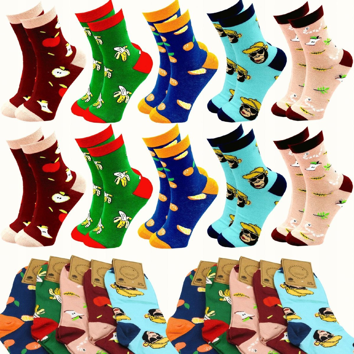 10x SKARPETY CIEPŁE SKARPETKI KOLOROWE DAMSKIE BAWEŁNIANE WYSOKIE 39-41