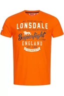 Koszulki męskie - Lonsdale T-shirt męski Tobermory, Marl pomarańczowy/biały/granatowy, XL - miniaturka - grafika 1