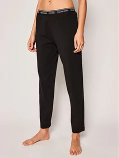 Piżamy damskie - Calvin Klein Underwear Spodnie piżamowe Lounge 000QS6434E Czarny - grafika 1