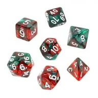 Akcesoria do gier planszowych - Rebel Komplet kości Rpg - Dwukolorowe - Czerwono-z - miniaturka - grafika 1