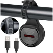 Akcesoria do smartwatchy - Dzwonek elektryczny 2w1 alarm rowerowy Alogy Waterproof Electric Bell na rower wodoodporny czarny - miniaturka - grafika 1