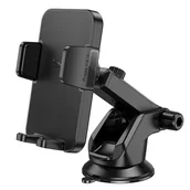 Uchwyty samochodowe do telefonów - HOCO uchwyt samochodowy uniwersalny do szyby / deski H37 czarny - miniaturka - grafika 1