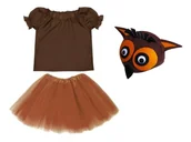 Stroje karnawałowe - ZESTAW SOWA BRĄZOWY 134-140 3el - miniaturka - grafika 1