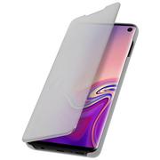 Etui i futerały do telefonów - Etui z Klapką, Lustrzane Etui do Samsunga Galaxy S10, Stojące Etui - Srebrne - miniaturka - grafika 1