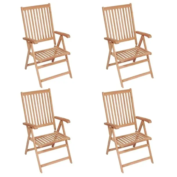 4x Krzesło Ogrodowe Rozkładane Z Poduszkami Drewniane Na Taras Balkon Ogród