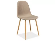 Krzesła - Signal Krzesło FOX stelaż metalowy kolor dąb, tapicerka beż TAP.66 - miniaturka - grafika 1