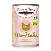 Mokra karma dla psów - HerzensHund Czyste mięso pur BIO 12 x 400 g Kurczak bio - miniaturka - grafika 1