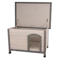 Budy dla psów - Trixie Classic Natura, buda dla psa z płaskim dachem - Rozmiar S-M, szer. x gł. x wys.: 85 x 60 x 58 cm, szara - miniaturka - grafika 1