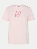 Koszulki i topy damskie - Pieces T-Shirt Skylar 17155376 Różowy Regular Fit - miniaturka - grafika 1