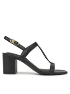 Sandały damskie - Tommy Hilfiger Sandały Leather Block Heel Sandal FW0FW08532 Czarny - miniaturka - grafika 1