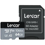 Karty pamięci - Lexar 64GB microSDXC High-Performance 1066x UHS-I A2 V30 (LMS1066064G-BNANG) - miniaturka - grafika 1