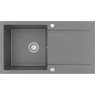 Zlewozmywaki - Mexen Leo zlewozmywak granitowy 1-komorowy z ociekaczem 900 x 500 mm, szary - 6501901010-71 - miniaturka - grafika 1