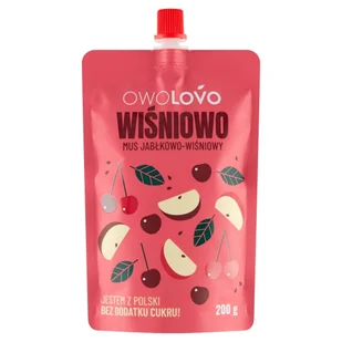 OWOLOVO Wiśniowo Mus jabłkowo-wiśniowy 200 g - Soki i napoje niegazowane - miniaturka - grafika 1