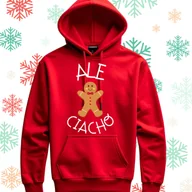 Bluzy męskie - Bluza uniwersalna typu kangurka z kapturem Ale Ciacho rozmiar 2XL czerwona świąteczna - miniaturka - grafika 1