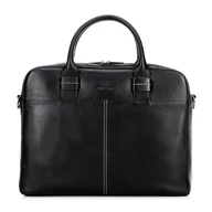 Torebki damskie - Torba na laptopa 14,5" z miękkiej skóry czarna - miniaturka - grafika 1