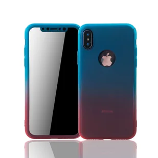 Etui na telefon komórkowy Etui ochronne na Apple iPhone XS Pełna obudowa Osłona ekranu 360 Czerwony - Etui i futerały do telefonów - miniaturka - grafika 1