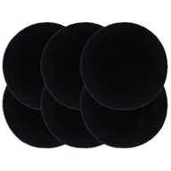 Obrusy i serwetki - vidaXL Maty na stół, 6 szt., gładkie, czarne, 38 cm, okrągłe, bawełna - miniaturka - grafika 1
