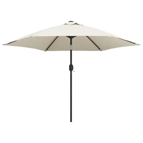 Parasol UV 3m biały piaskowy, stalowy słupek, 38mm