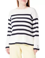 Swetry damskie - So Cosy Damski sweter 5011/8046, kremowy/ciemnoniebieski, 42, kremowy/ciemnoniebieski, 42 - miniaturka - grafika 1